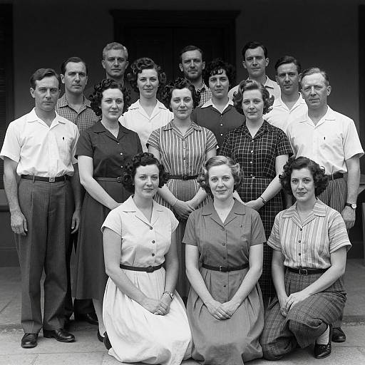 Vintage Group Portrait of Men and Women