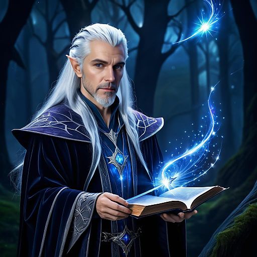 Eladrin Wizard Portrait in Enchanted Forest