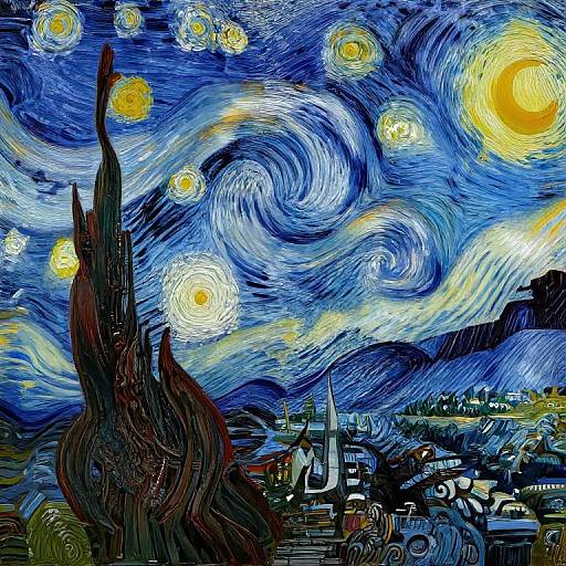 Vibrant digital painting of Vincent van Gogh's 
