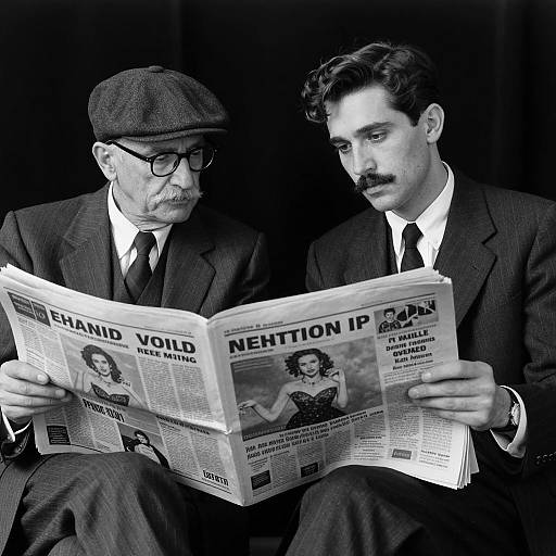 Classic Black and White Photo of Two Men