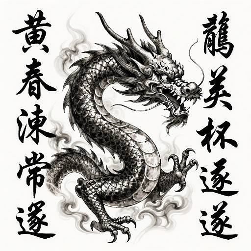 Majestic Chinese Dragon Tattoo Design
