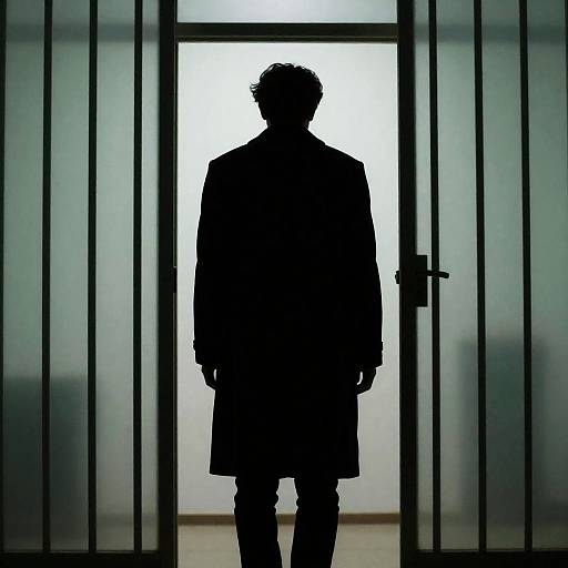 Mysterious Figure in Doorway Silhouette