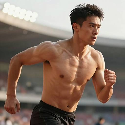 Hyperrealistic Athlete Mid-Action Pose