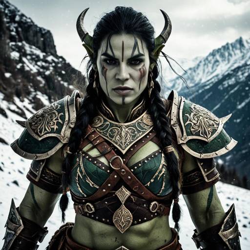 Fierce Female Orc in Epic Fantasy