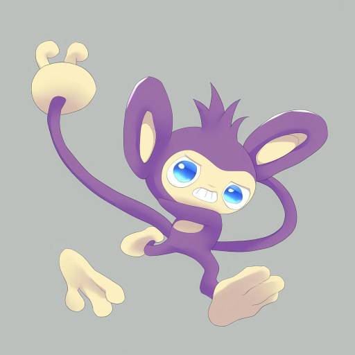 Illustration of Aipom, pokemon in the style of Ishikkoro