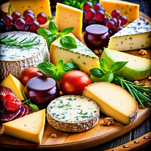 Artisan Cheese Platter with Fresh Herbs and Fruits