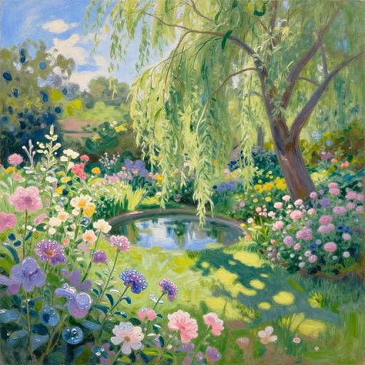 Impressionist Peaceful Garden Vista