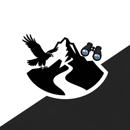 Birdwatching App Logo in Black & White