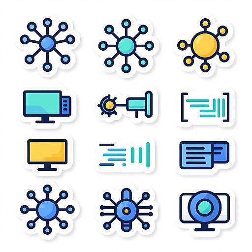 Minimalist AI Concepts Sticker Set