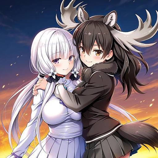 Illustration of Moose (kemono friends), kemono friends in the style of Yabuki kentarou