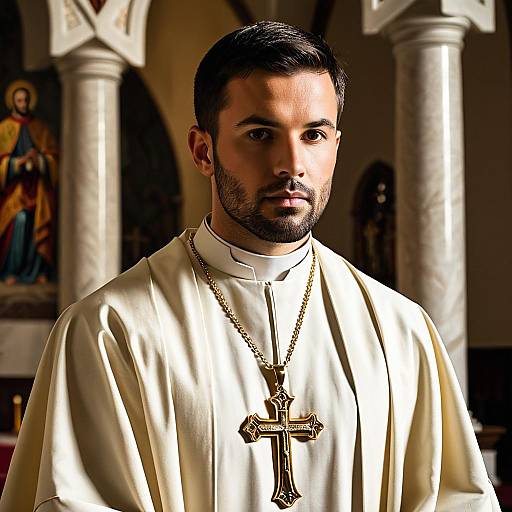 Photorealistic Bishop in Liturgical Vestments