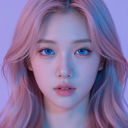 Neon Portrait of a Young Woman