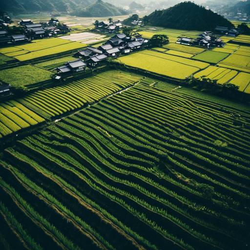 Stunning Aerial View of Japanese Rice Paddies