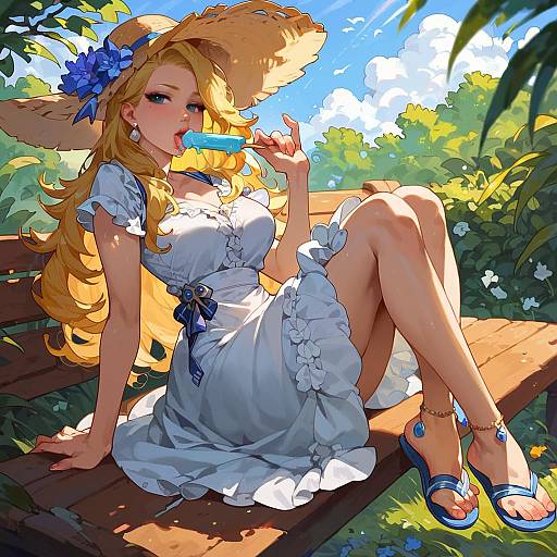 Seductive Marge Simpson in Summer Dress