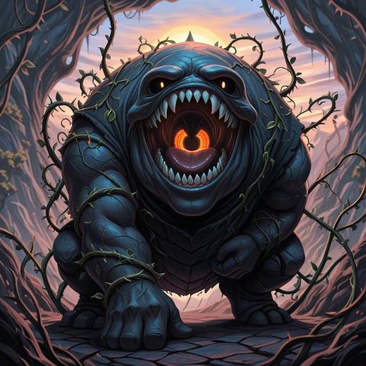 Stoic Otherworldly Golem in Twilight