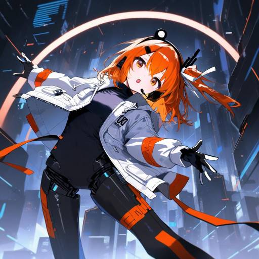 Futuristic Android Girl in Neon City
