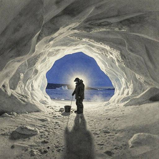 Tranquil Arctic Ice Cave Scene