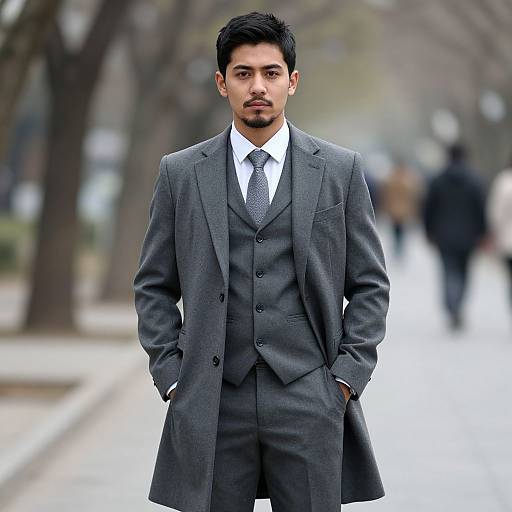 Man in Formal Long Suit Coat