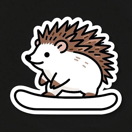 Hedgehog Snowboarding Die-Cut Sticker