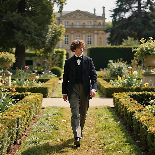 Old Money Boy in Historic Garden