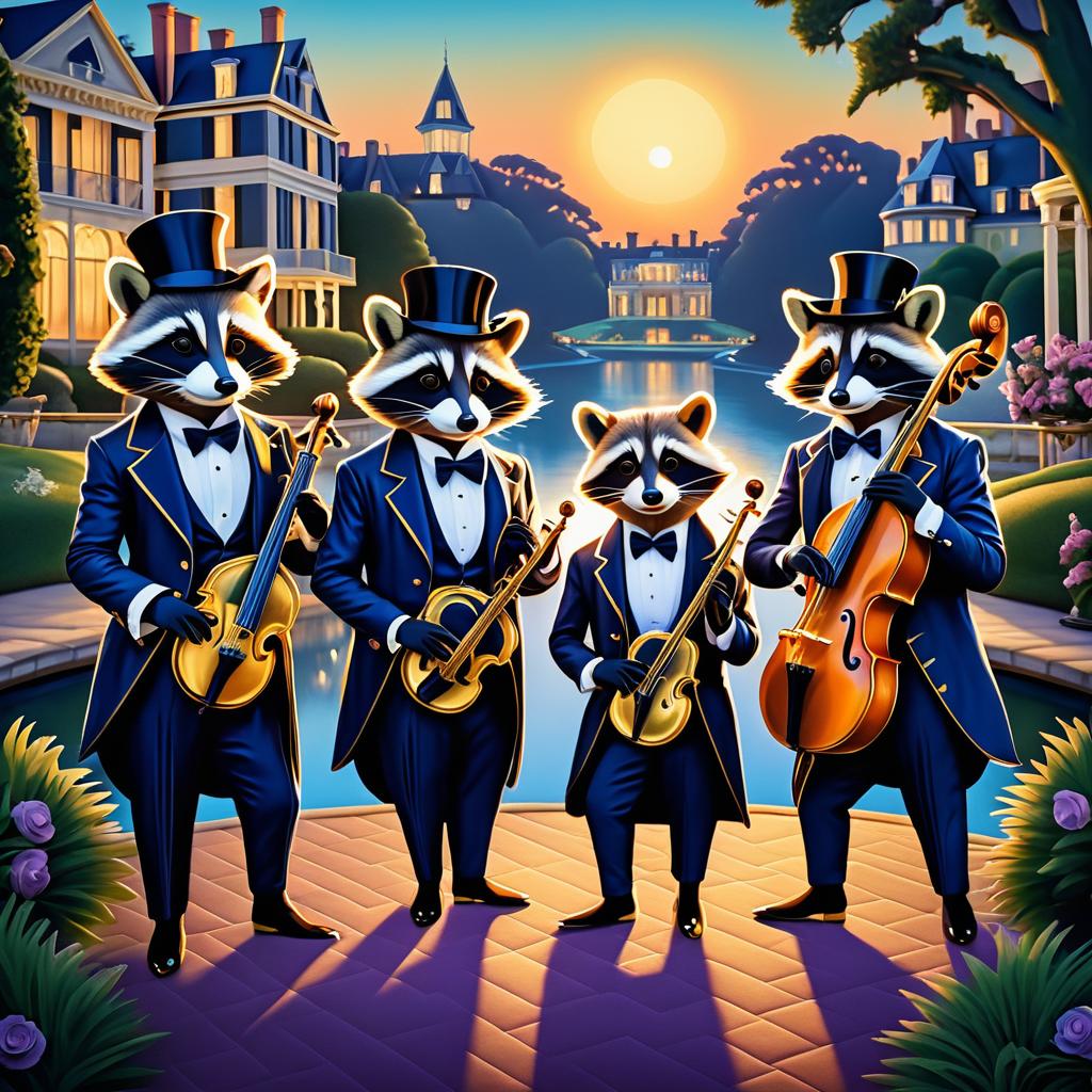 Clever Raccoons in Jazz Age Elegance