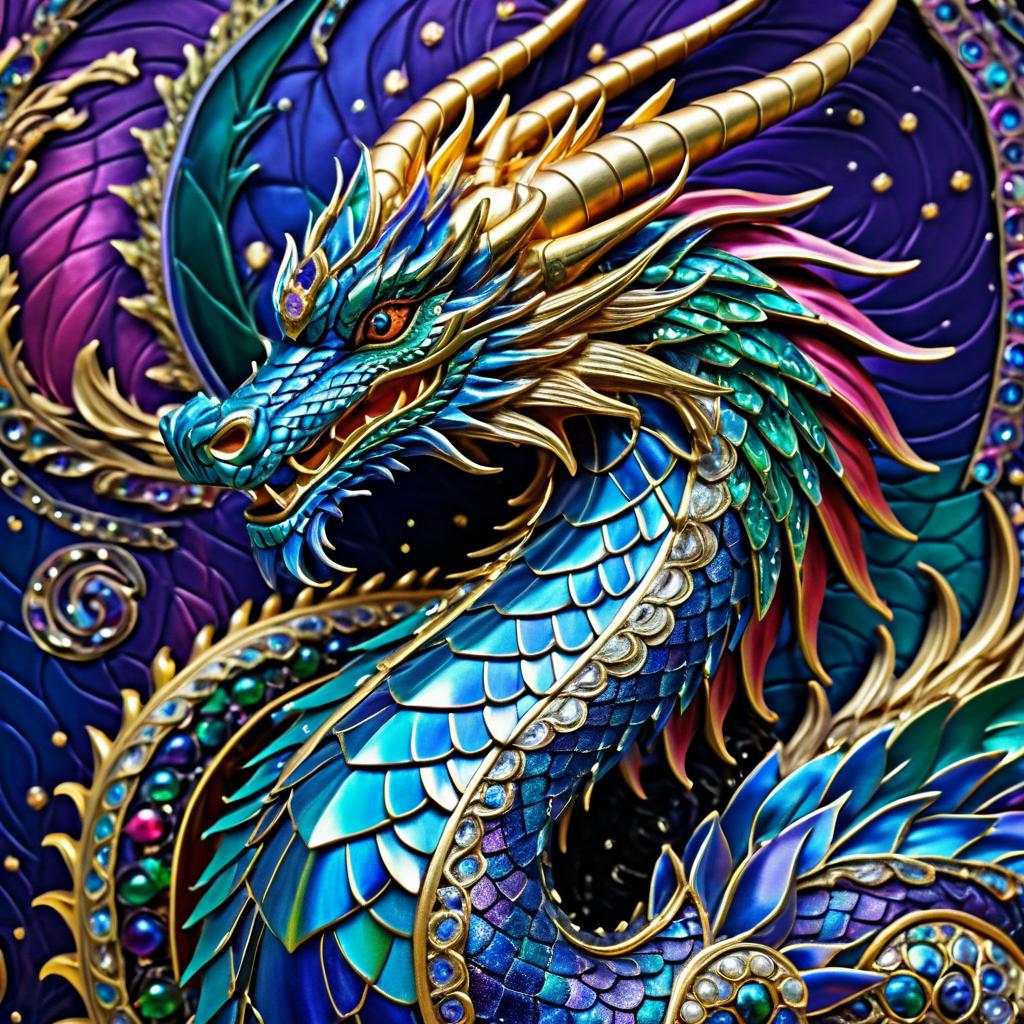 Majestic Dragon in Ornate Celestial Armor