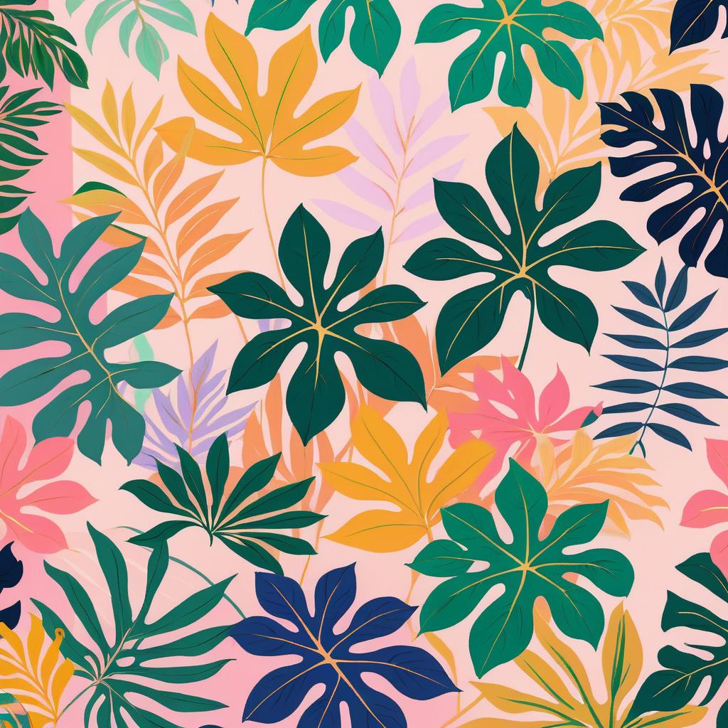 Vibrant Tropical Floral Pattern Illustration