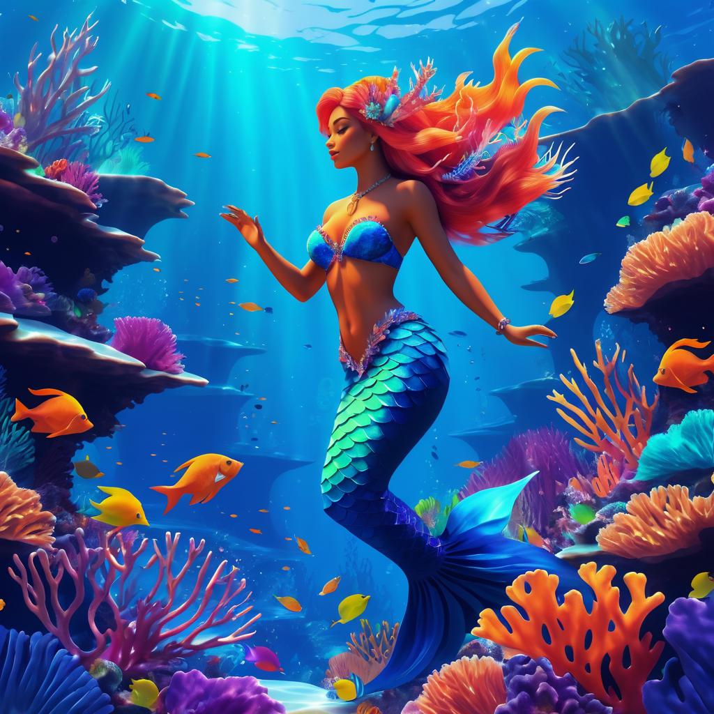 Enchanting Mermaid in Coral Reef Harmony