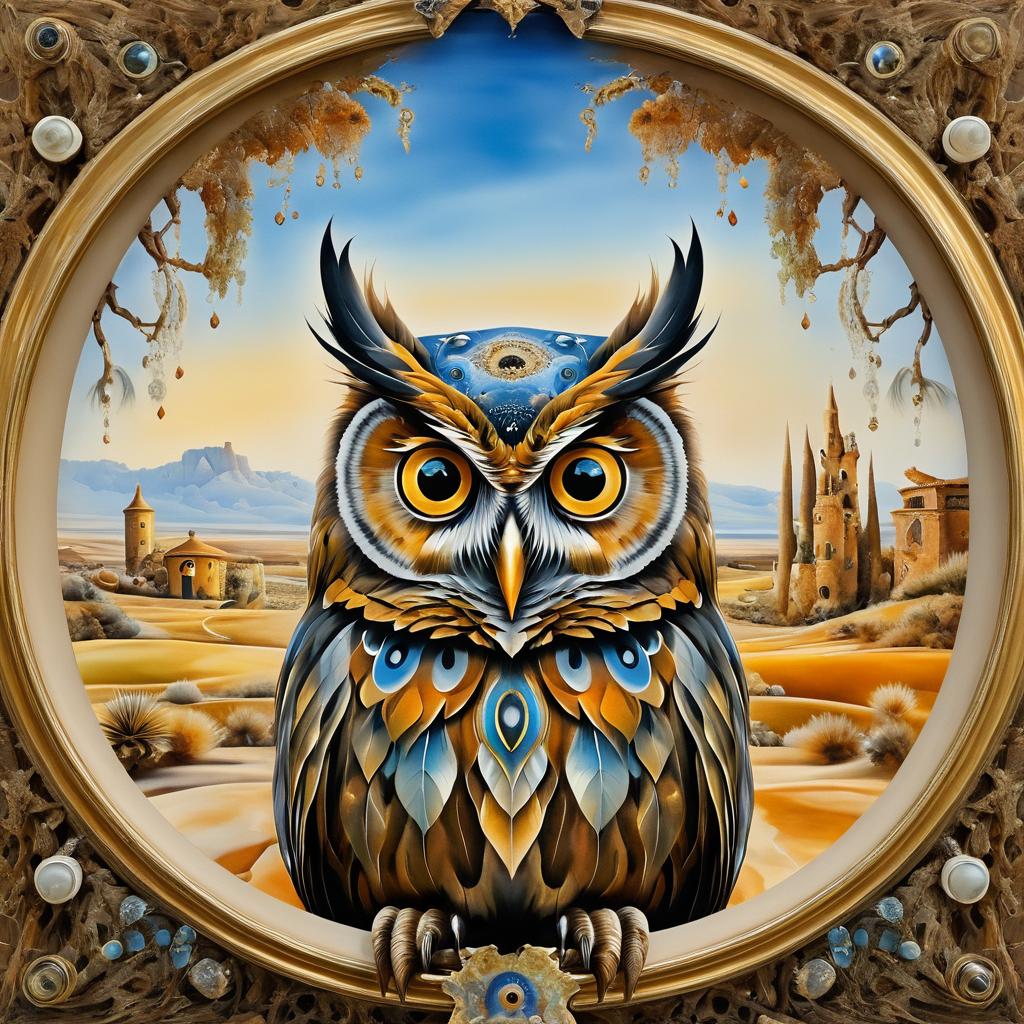 Surreal Vintage Owl Portrait by Dalí