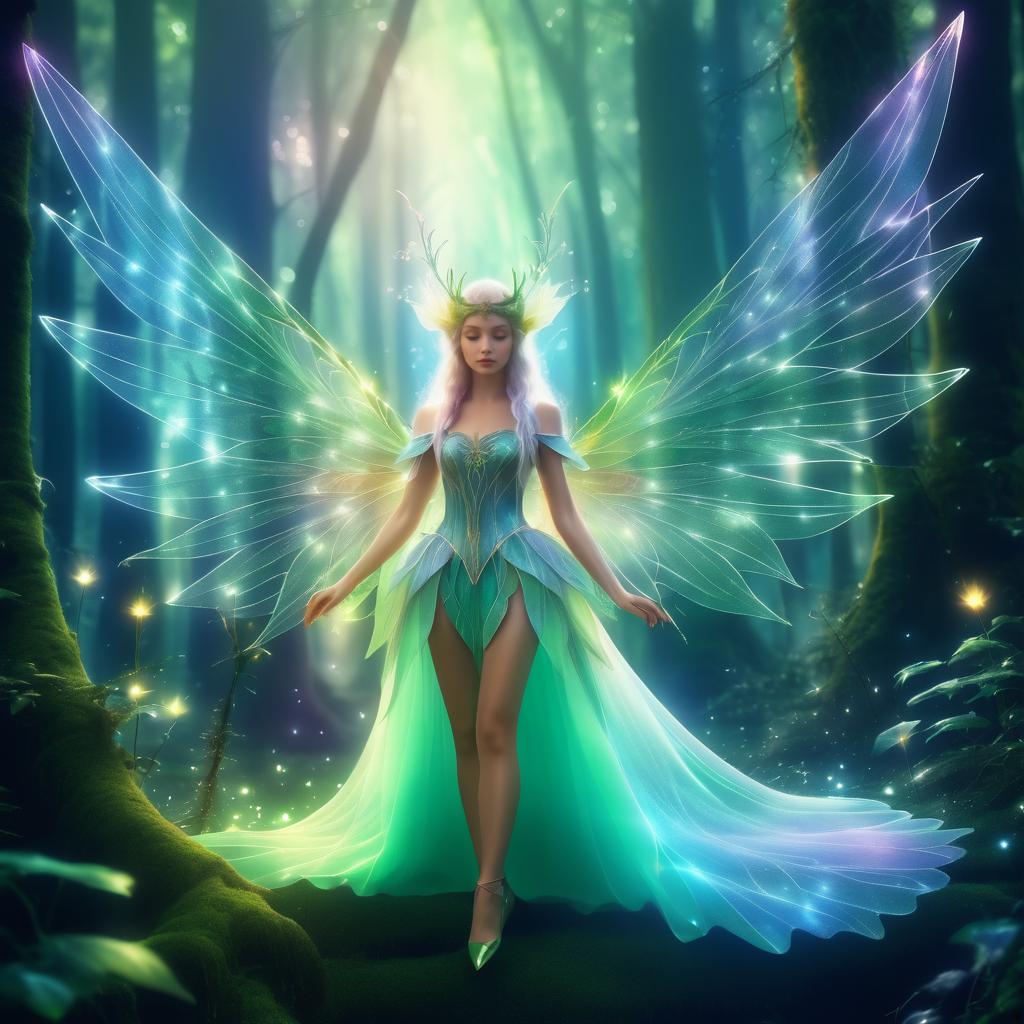 Ethereal Elf in Enchanted Forest