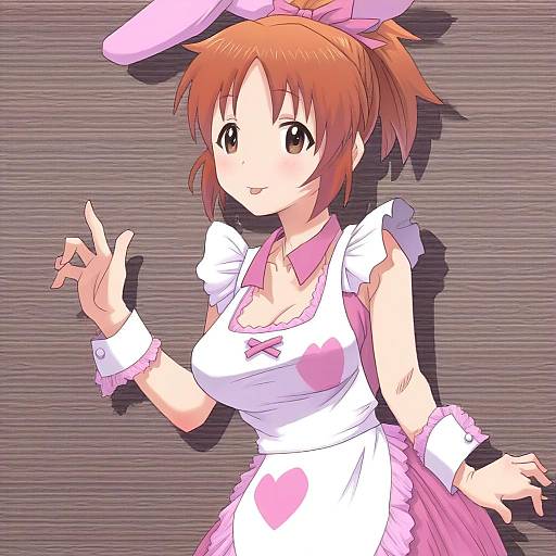 Illustration of Abe nana, idolmaster in the style of Meow (nekodenki)