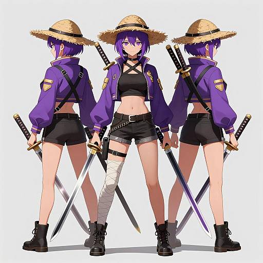 Fierce Female Character with Katana