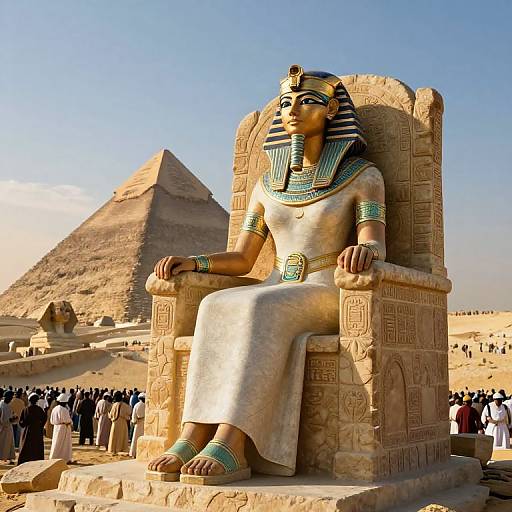 Retrofuturistic Egyptian Goddess Throne