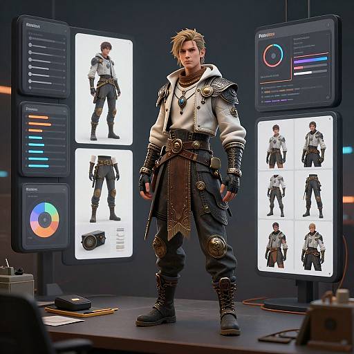 AI-Driven Cyberpunk Fantasy Character Design