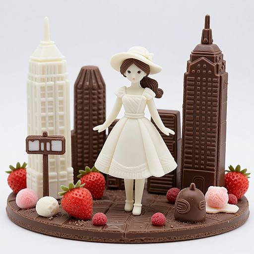 Chocolate New York Diorama with Woman
