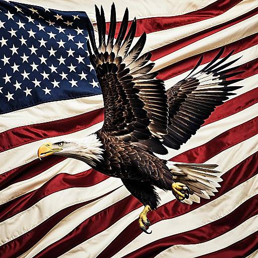 Majestic Bald Eagle from American Flag