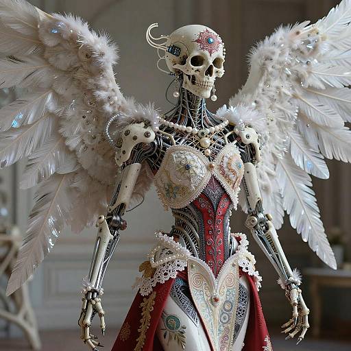 Ornate Biomechanical Death Angel Cyborg