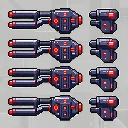 Futuristic 2D Multi-Missile Reload Sprite