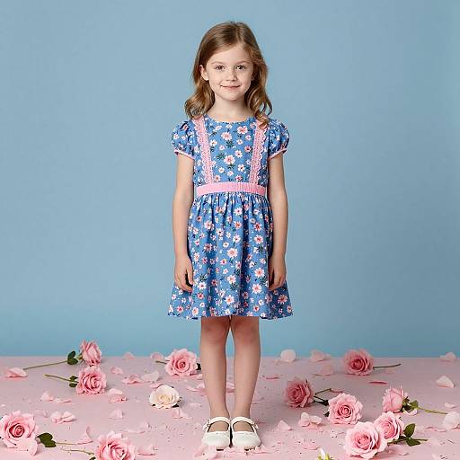 Young Girl in Floral Dress Portrait