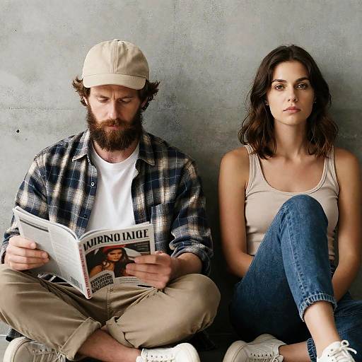 Candid Portrait of Two People Relaxing