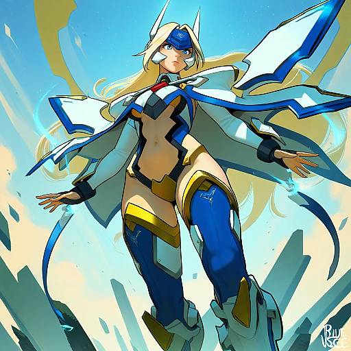 Illustration of Mu-12, blazblue in the style of Incase