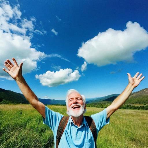 Elderly Man Smiling Under the Sky