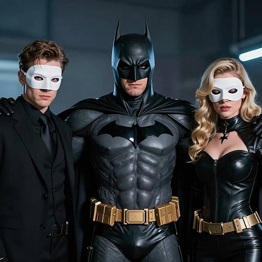 Dynamic Trio in Batman Costumes
