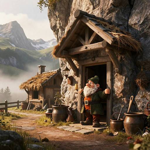 Burly Dwarf at Alpine Cliffside Stable Door