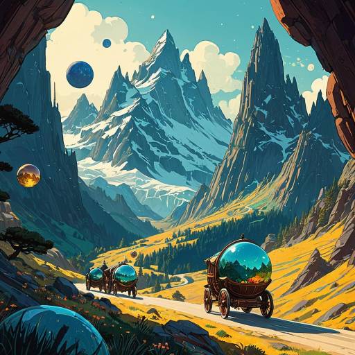 Space Wagons Exploring Enchanted Mountains