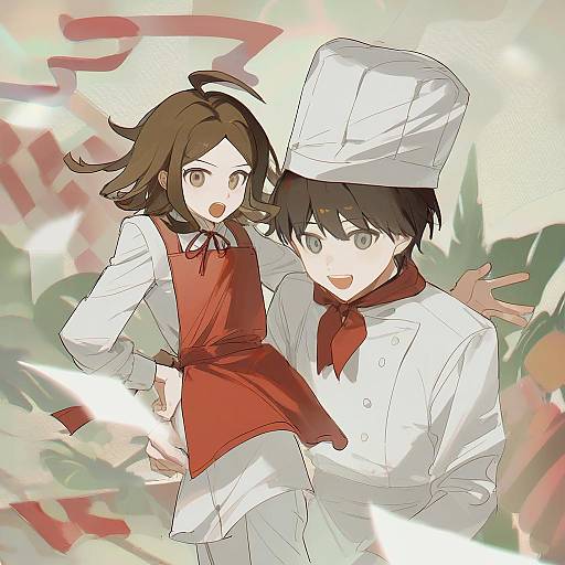 Illustration of Hanamura teruteru, danganronpa (series) in the style of Zhibuji loom