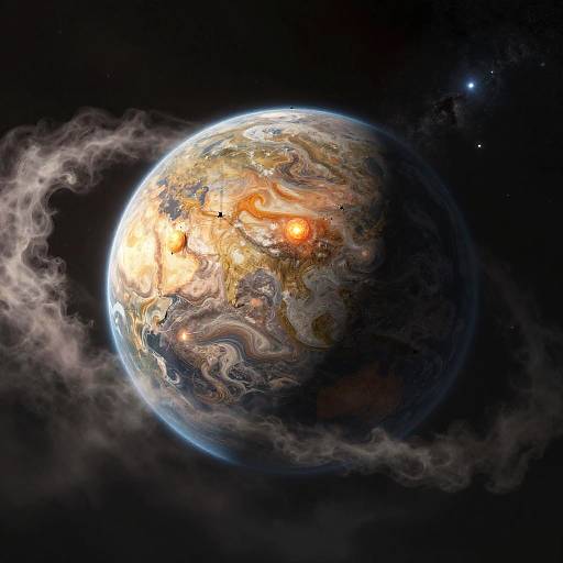 Matte Painting of Marble Water Planet