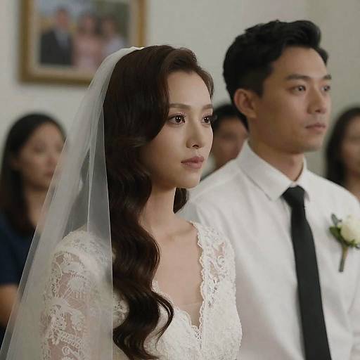 Elegant Wedding Portrait of Bride and Groom