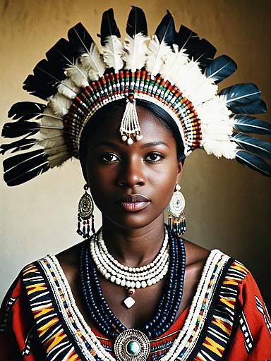 Zulu Married Woman in Traditional Attire