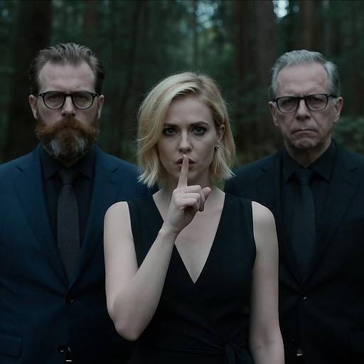 Intense Figures in a Dark Forest